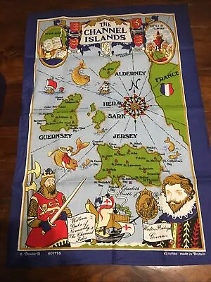 £2.99 • Buy The Channel Island All Cotton Tea Towel Double D Made In Britain Map