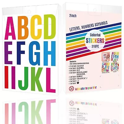 318 PCS 24 Sheets Letter Stickers 2 Inch Large Alphabet Sticker Vinyl Self Ad... • $12.76
