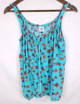 Cabi #5230 Blue Red White Palm Tree Tassle Top Tank - Size Small • $8