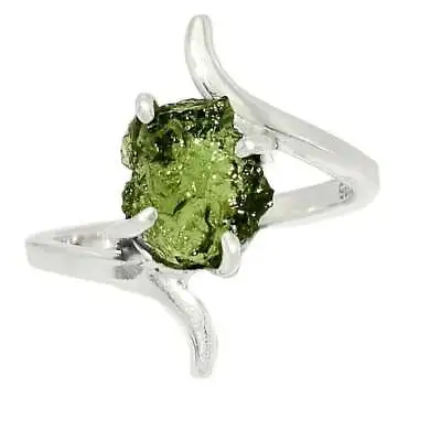 Designer Natural Certified Moldavite Gemstone Ring 925Sterling Silver Women Ring • $29.46