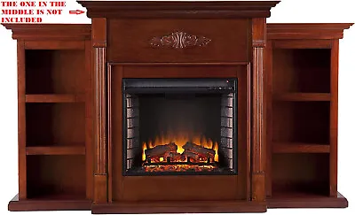 SEI Furniture Tennyson Electric Bookcases Fireplace Mahogany PAIR OF SIDES ONLY • $50