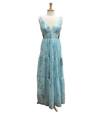 Aidan By Aidan Mattox Tiered Organza Cut-Out Maxi Dress Size 0 NWT • $125