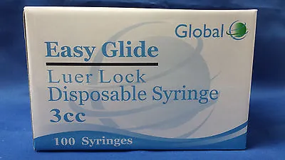  50 - 3cc LUER LOCK SYRINGES 3mL STERILE BOX OF 50 NEW!! SYRINGE ONLY NO NEEDLE • $8.89