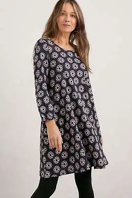 Seasalt Women's Dress - Navy West Wheal Jersey Dress - Regular - Floral Seal Mar • £23.96