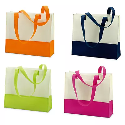 £3.25 • Buy Ladies Large Beach Bag-two Tone Summer Tote Shopping Shopper Handbag
