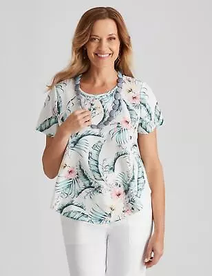 $16.58 • Buy Millers Short Sleeve Print Blouse Womens Clothing  Tops Blouse