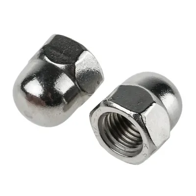 M3 M4 M5 M6 M8 M10 M12 Dome Nuts Hex Domed Nuts Stainless Steel A2 - Din 1587 • £1.04