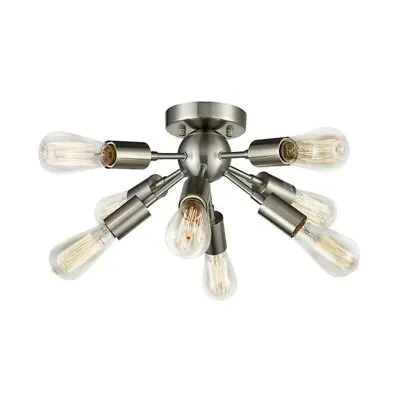 Vintage Metal Sputnik Chandelier Mid Century Modern Ceiling Lamp 8-Light Fixture • $99