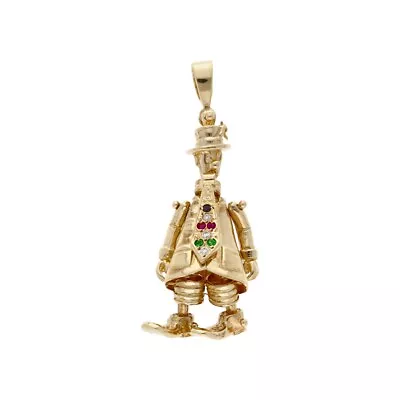 Pre-Owned 9ct Yellow Gold Gemstone Set Clown Pendant  9ct Gold For Her • £544.50