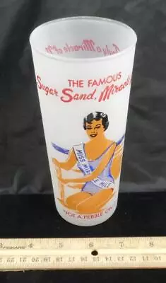 Vintage Famous Sugar Sand Miracle Michigan Frosted Drinking Souvenir Glass !! • $19.95