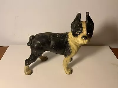 Vintage Antique Cast Iron Hubley Boston Terrier Dog Doorstop Bank • $9.99