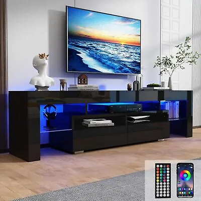 71in High Gloss TV Entertainment Center Modern LED TV Stand For 75/80 Inch TV • $183.34