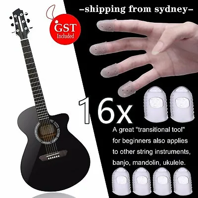 $7.95 • Buy 16Pcs Fingerstall Silicone Guitar Fingertip Protector Finger Guards For Ukulele