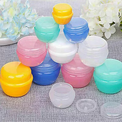 Plastic Container Empty Sample Jar Pot Bottle For Cosmetic Lip Balm Cream Gifts • £2.99