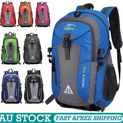 40L Men Hiking Camping Backpack Waterproof Large Travel Rucksack Bag Lightweight • $10.39