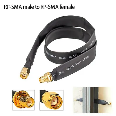 £5.98 • Buy 25/40cm RP-SMA Male To RP-SMA Female Flat Coaxial Extension Pigtail Cable 50OHM