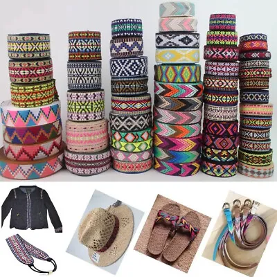 £1.89 • Buy Jacquard Trim Braid Or Embroidered Ribbon Craft Sewing Retro Boho Ethnic Scandi