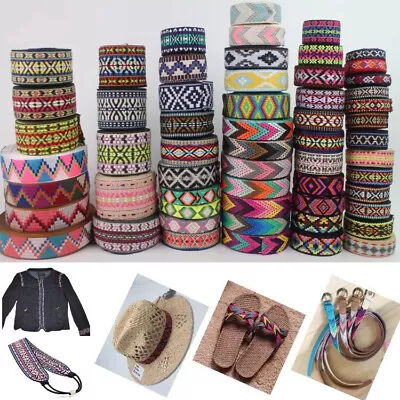 £0.99 • Buy Jacquard Trim Braid Or Embroidered Ribbon Craft Sewing Retro Boho Ethnic Scandi