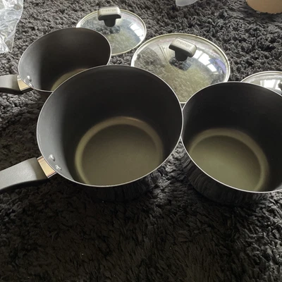 £80 • Buy Prestige Scratch Guard Stainless Steel Non Stick Saucepan Set, Induction