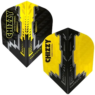 5 SETS [15] Harrows Dave Chisnall Darts Flights Chizzy Black Yellow • £3.95