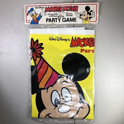 NIP Vintage Mickey Mouse Stick The Nose On Mickey W/10 Noses Party Game Vintage • $11.24