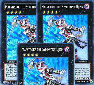 Maestroke The Symphony Djinn X 3  YS12-EN043  SUPER HOLO Rare - 1st Edition Mint • $7.81