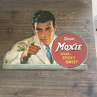 Drink MOXIE Soda “Never Sticky Sweet” Advertising Cardboard 9.5”x12.5” • $225
