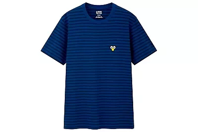 KAWS X Uniqlo Sesame Street Striped T-Shirt- Blue- Mens Size Medium • £62