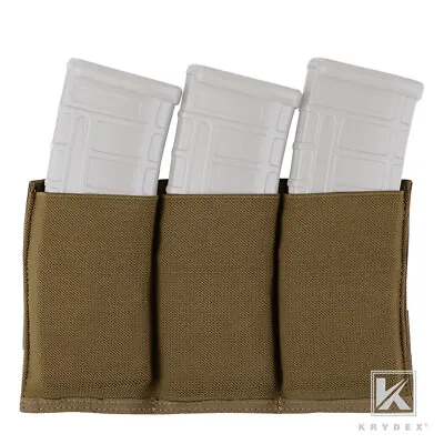 KRYDEX Triple 5.56 Open Top Mag Pouch Tactical Magazine Pouch MOLLE Strap Coyote • $14.95