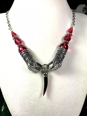 Handmade Unique Gothic Vampire Blood Charm And Voodoo Snake Necklace • $24.50