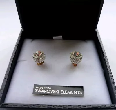 Beautiful 9ct Gold Swarovski Earrings Hallmarked 375 • £22.99