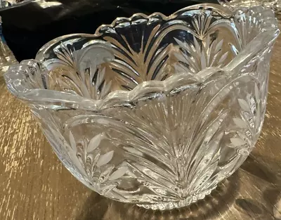 Vintage CRYSTAL CLEAR Industries 24% Lead Heavy Cut 6  Bowl Poland Mark/Sticker • $24.99