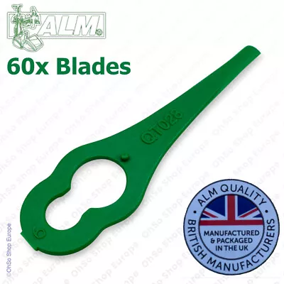 60x Plastic Cutting Blades Fits Qualcast Lawn Mower Trimlite 23 Cordless QT028 • £14.93