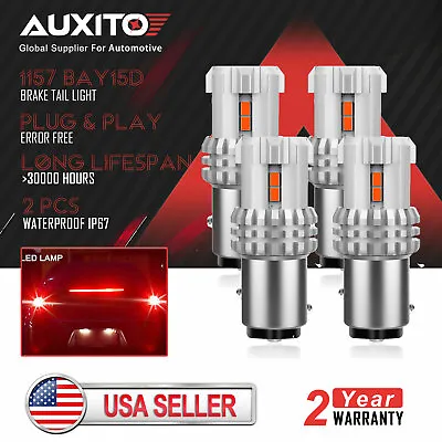 4x AUXITO 1157 BA15D P21/5W Red LED Brake Stop Tail Light Bulb Super Bright US • $22.99