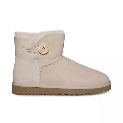 Ugg Mini Bailey Button Sand Sheepskin Suede Ankle Women's Boots Size Us 10 New • $129.99