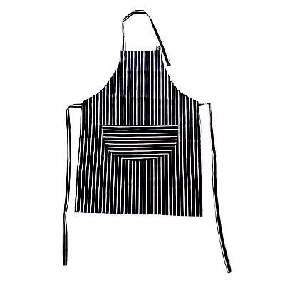 NEW! Adult Cotton Blue & White Butcher Stripe Chefs Apron With Pockets • £4.99