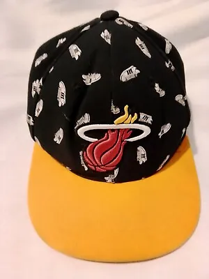 Adidas NBA Miami Heat Logo Baseball Cap Hat Snapback Adjustable Back • £14.15