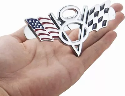 V8 Flag Emblem USA Flag Grille Grill Emblem Badge For Universal Car Truck SUV • $10.99