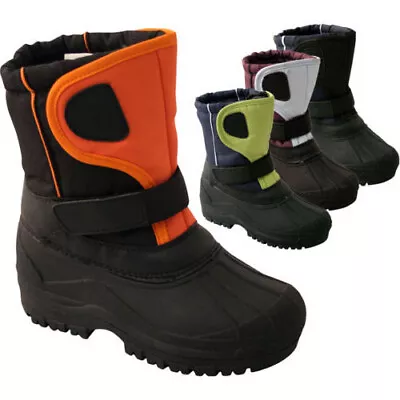 ** Kids Snow Boots Waterproof Winter Shoes Warm Mucker Wellies Strap Wellington • £7.95