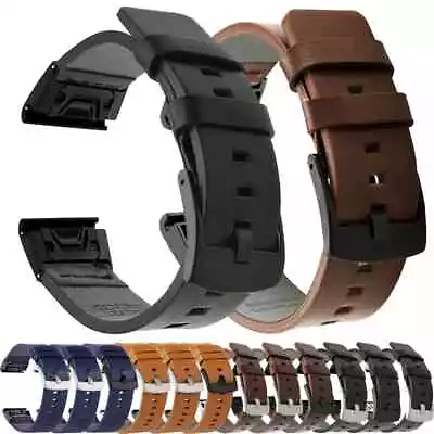 Quick Fit 20 22 26mm Leather Band Straps For Garmin Fenix 6X 6 7XPro 7 5 5X Plus • $21.99