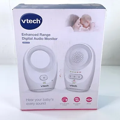 VTech DM1111 Safe & Sound Digital Audio Baby Monitor Enhanced Range Digital NEW • £24.99