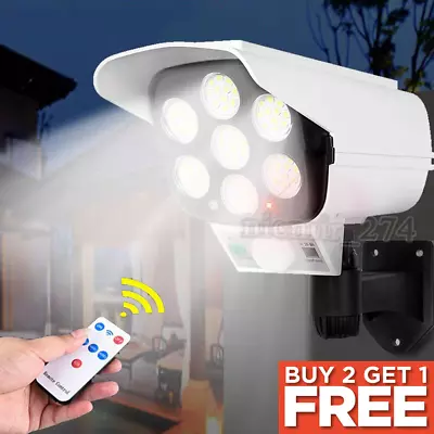 77LED Fake Camera Wall Light Solar Power PIR Motion Sensor Outdoor Garden Lamp • £9.33