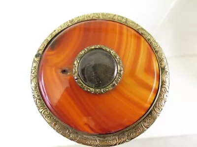 Rare Victorian Large Scottish Banded Agate 9ct Mourning Locket Brooch • $115