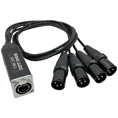 4 Channel RJ45 Ethercon To XLR Male Breakout Audio Snake Cable - 3 Feet • $49.99