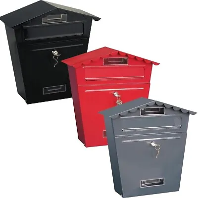 Large Letter POST BOX Mail Steel Lockable Outdoor Wall Mounted With Keys Home UK • £24.99