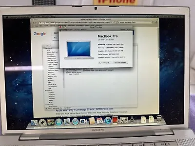 Apple MacBook Pro 15-inch 2.16GHz 3gb Ram 120GB  Intel Core 2 Duo 2007 (A1211) • $89.99