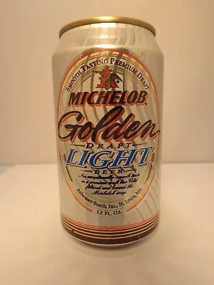 Michelob Golden Draft Light Alum Stay Tab Beer Can Fluted #20 Government Warning • $3.50