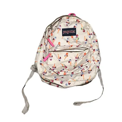 Jansport SUperbreak Backpack Ice Cream Gray Pink Soft Back • £18.99