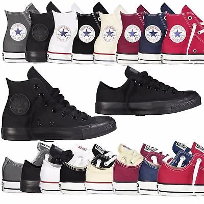 All Star Convers Shoes Mens Womens Hi Tops Chuck Taylor OX Canvas Adult Trainers • £20.41