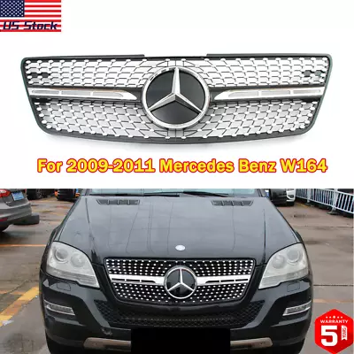 Diamond Grill For 2009-2011 Mercedes Benz W164 ML320 ML350 ML550 Grille W/Emblem • $74.36